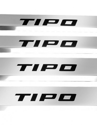FIAT TIPO MK2 Door sills kick plates   Stainless Steel 304 Mirror Finish Black Inscriptions