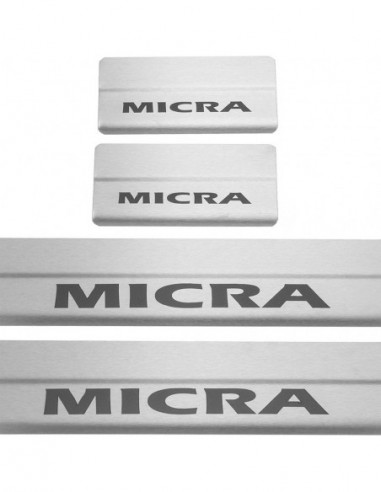 NISSAN MICRA K14 Door sills kick plates   Stainless Steel 304 Mat Finish Black Inscriptions