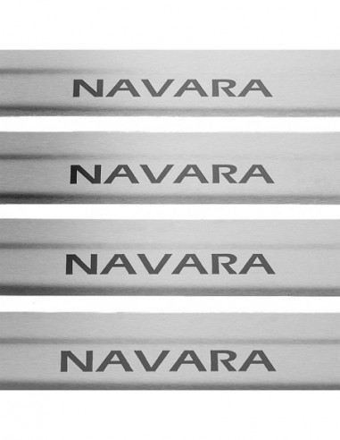 NISSAN NAVARA D23 Plaques de seuil de porte   Acier inoxydable 304 Inscriptions en noir mat