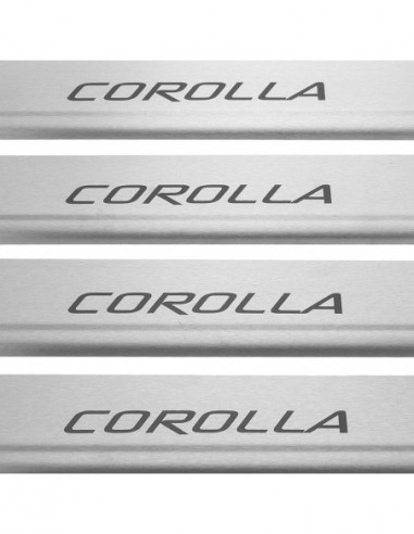 TOYOTA COROLLA E16 Door sills kick plates   Stainless Steel 304 Mat Finish Black Inscriptions