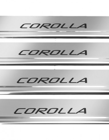 TOYOTA COROLLA E16 Door sills kick plates   Stainless Steel 304 Mirror Finish Black Inscriptions