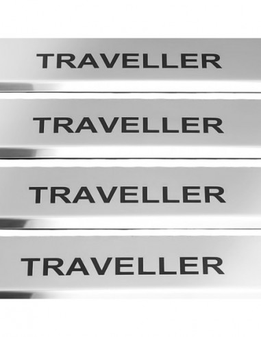 PEUGEOT TRAVELLER  Einstiegsleisten Türschwellerleisten    Edelstahl 304 Spiegelnde Oberfläche Schwarze Inschriften