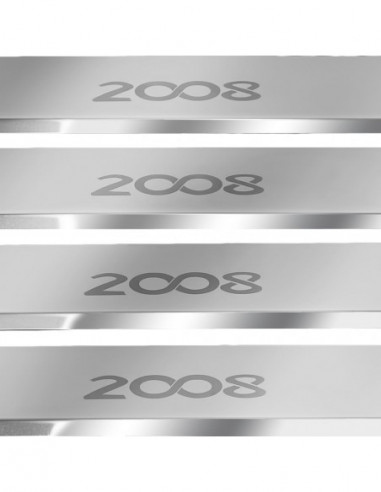 PEUGEOT 2008  Door sills kick plates  Facelift Stainless Steel 304 Mirror Finish