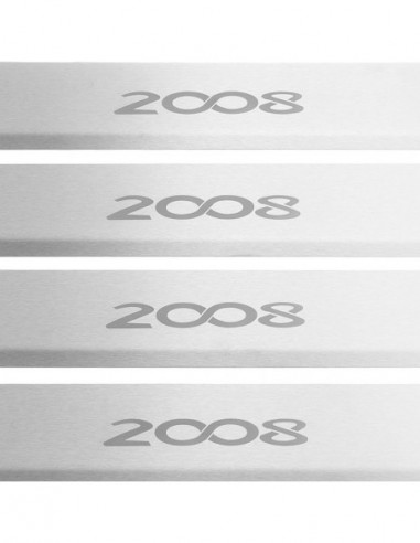 PEUGEOT 2008  Door sills kick plates  Facelift Stainless Steel 304 Mat Finish