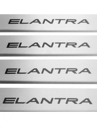 HYUNDAI ELANTRA MK6 Door sills kick plates   Stainless Steel 304 Mat Finish Black Inscriptions