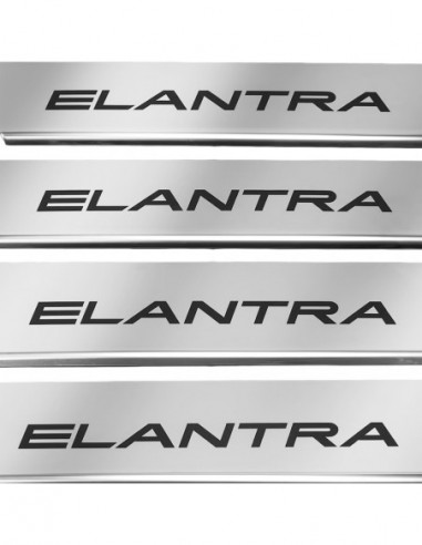 HYUNDAI ELANTRA MK6 Door sills kick plates   Stainless Steel 304 Mirror Finish Black Inscriptions