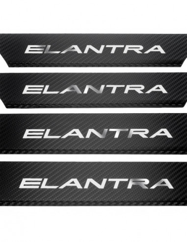 HYUNDAI ELANTRA MK6 Door sills kick plates   Stainless Steel 304 Mirror Carbon Look Finish