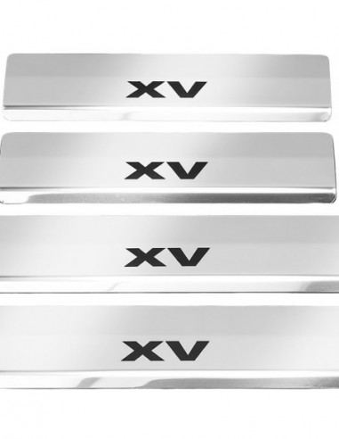 SUBARU XV MK2 Door sills kick plates   Stainless Steel 304 Mirror Finish Black Inscriptions