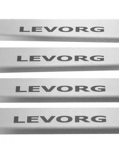SUBARU LEVORG  Door sills kick plates   Stainless Steel 304 Mat Finish Black Inscriptions