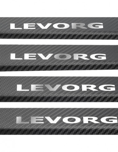 SUBARU LEVORG  Door sills kick plates   Stainless Steel 304 Mirror Carbon Look Finish
