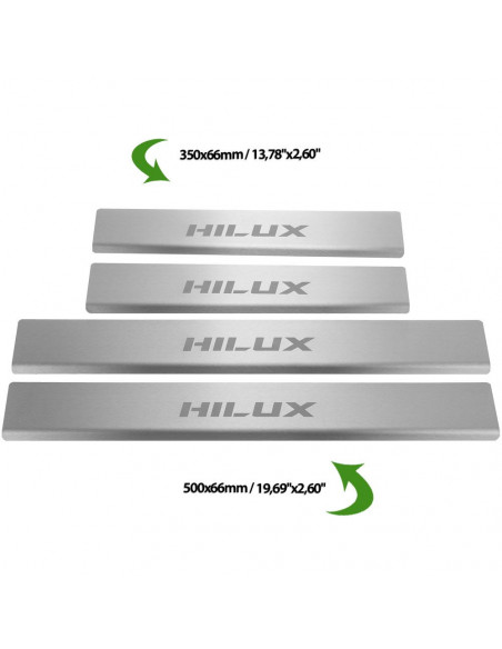 TOYOTA HILUX MK8 Door sills kick plates   Stainless Steel 304 Mat Finish