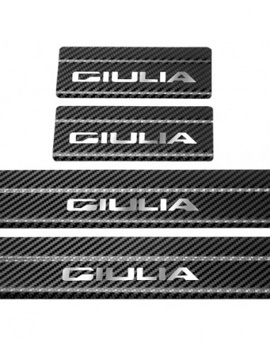 ALFA ROMEO GIULIA  Door sills kick plates   Stainless Steel 304 Mirror Carbon Look Finish