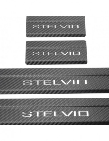 ALFA ROMEO STELVIO  Door sills kick plates   Stainless Steel 304 Mirror Carbon Look Finish