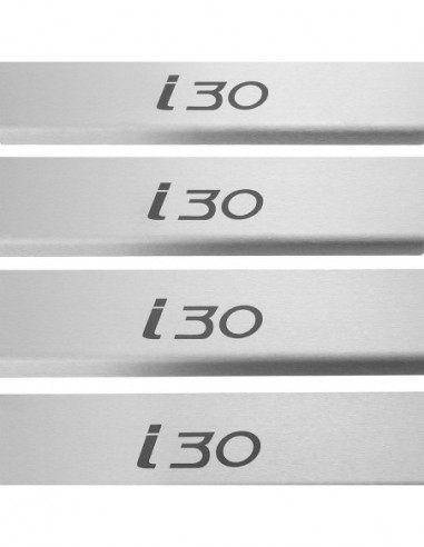 HYUNDAI I30 MK3 Plaques de seuil de porte   Acier inoxydable 304 Inscriptions en noir mat