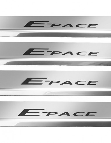 JAGUAR E-PACE  Door sills kick plates   Stainless Steel 304 Mirror Finish Black Inscriptions
