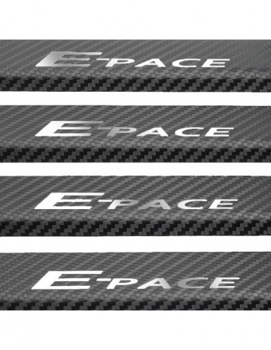JAGUAR E-PACE  Door sills kick plates   Stainless Steel 304 Mirror Carbon Look Finish