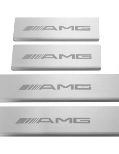MERCEDES C W205 Door sills kick plates AMG  Stainless Steel 304 Mat Finish
