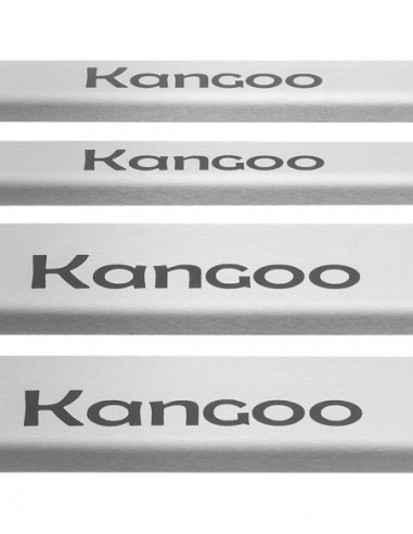 RENAULT KANGOO MK2 Plaques de seuil de porte   Acier inoxydable 304 Inscriptions en noir mat