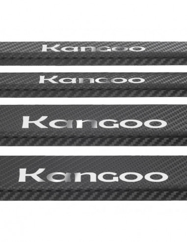 RENAULT KANGOO MK2 Door sills kick plates   Stainless Steel 304 Mirror Carbon Look Finish