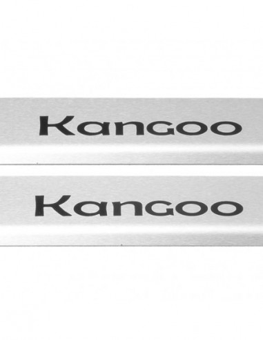 RENAULT KANGOO MK2 Door sills kick plates  COMPACT Stainless Steel 304 Mat Finish Black Inscriptions