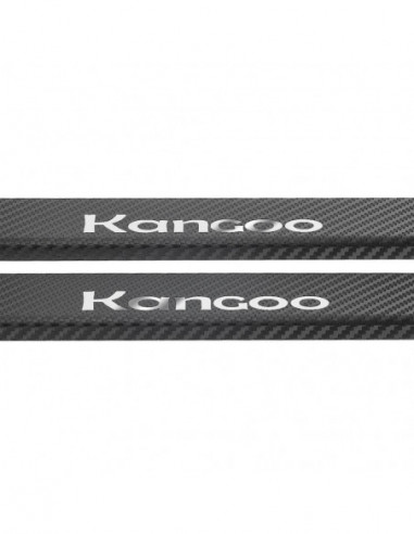 RENAULT KANGOO MK2 Einstiegsleisten Türschwellerleisten   KOMPAKT Edelstahl 304, Spiegel-Carbon-Look-Finish