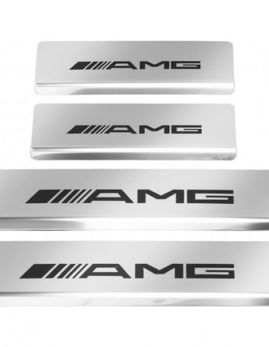MERCEDES B W246 Door sills kick plates AMG  Stainless Steel 304 Mirror Finish Black Inscriptions
