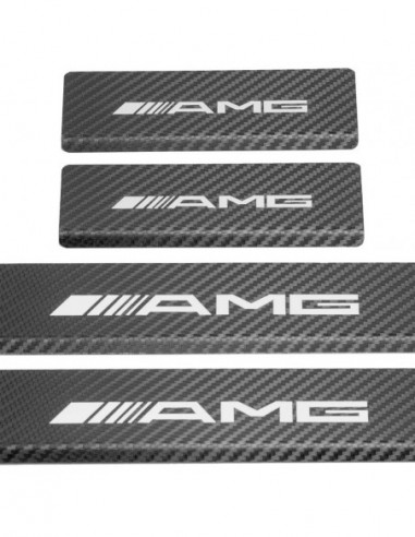 MERCEDES B W246 Door sills kick plates AMG  Stainless Steel 304 Mirror Carbon Look Finish