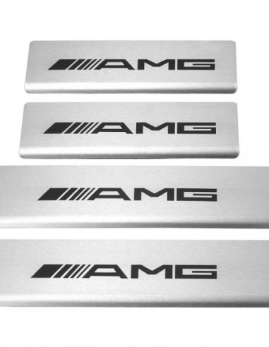 MERCEDES GLC X253 Plaques de seuil de porte AMG  Acier inoxydable 304 Inscriptions en noir mat