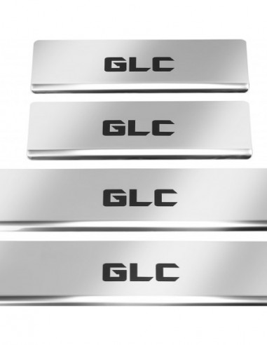 MERCEDES GLC X253 Plaques de seuil de porte   Acier inoxydable 304 Finition miroir Inscriptions en noir