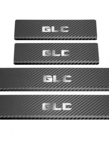 MERCEDES GLC X253 Einstiegsleisten Türschwellerleisten    Edelstahl 304, Spiegel-Carbon-Look-Finish