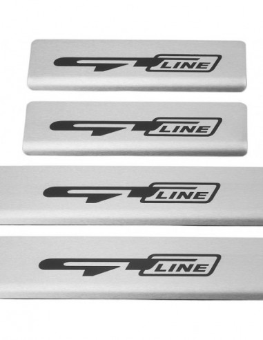KIA PICANTO MK3 Door sills kick plates GT LINE  Stainless Steel 304 Mat Finish Black Inscriptions