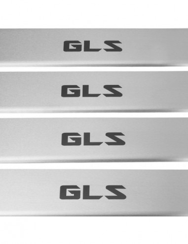 MERCEDES GLS X166 Door sills kick plates   Stainless Steel 304 Mat Finish Black Inscriptions