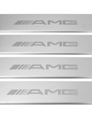 MERCEDES GLS X166 Door sills kick plates AMG  Stainless Steel 304 Mat Finish
