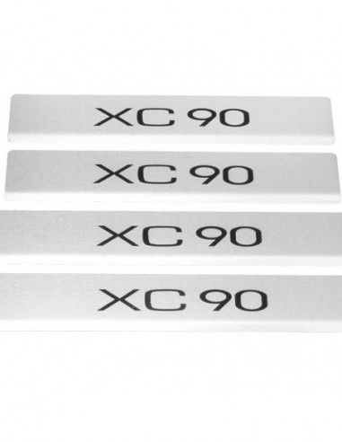 VOLVO XC90 MK2 Door sills kick plates   Stainless Steel 304 Mat Finish Black Inscriptions