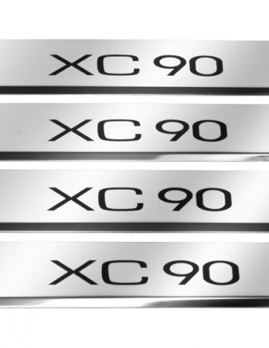 VOLVO XC90 MK2 Plaques de seuil de porte   Acier inoxydable 304 Finition miroir Inscriptions en noir
