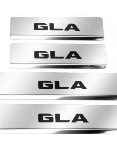 MERCEDES GLA X156 Plaques de seuil de porte   Acier inoxydable 304 Finition miroir Inscriptions en noir