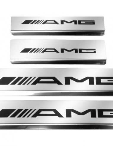 MERCEDES GLA X156 Door sills kick plates AMG  Stainless Steel 304 Mirror Finish Black Inscriptions
