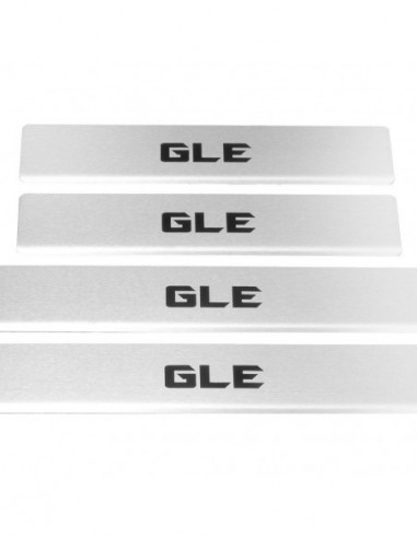 MERCEDES GLE W166 Door sills kick plates   Stainless Steel 304 Mat Finish Black Inscriptions