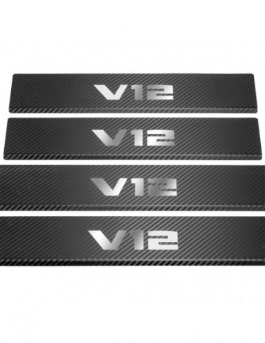 BMW 7 SERIES G12 Door sills kick plates V12  Stainless Steel 304 Mirror Carbon Look Finish