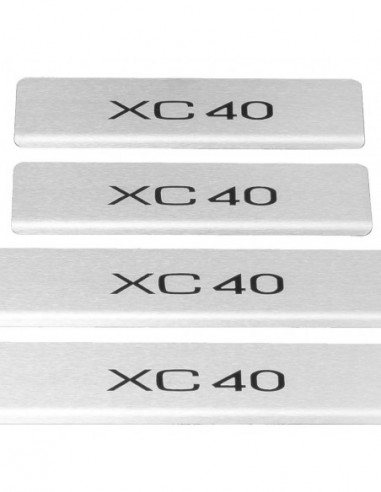 VOLVO XC40  Plaques de seuil de porte   Acier inoxydable 304 Inscriptions en noir mat
