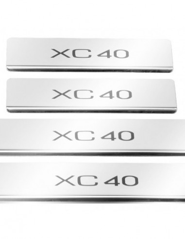 VOLVO XC40  Door sills kick plates   Stainless Steel 304 Mirror Finish Black Inscriptions