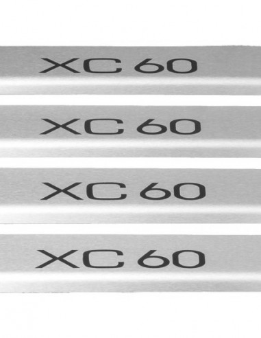VOLVO XC60 MK2 Door sills kick plates   Stainless Steel 304 Mat Finish Black Inscriptions