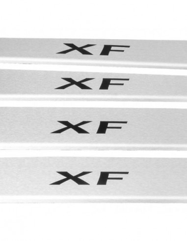 JAGUAR XF MK2 Door sills kick plates   Stainless Steel 304 Mat Finish Black Inscriptions