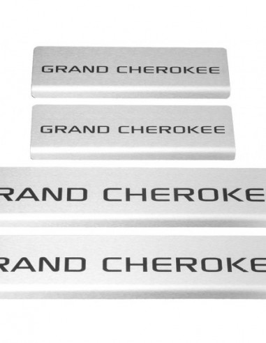JEEP GRAND CHEROKEE MK4 WK2 Plaques de seuil de porte  Lifting Acier inoxydable 304 Inscriptions en noir mat