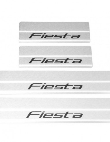 FORD FIESTA MK8 Door sills kick plates   Stainless Steel 304 Mat Finish Black Inscriptions