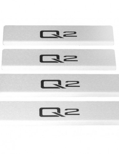 AUDI Q2  Plaques de seuil de porte   Acier inoxydable 304 Inscriptions en noir mat