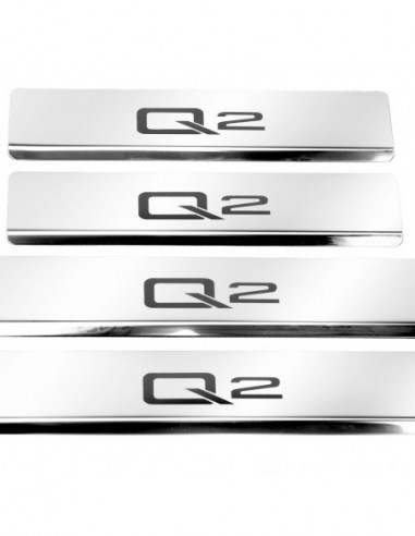 AUDI Q2  Door sills kick plates   Stainless Steel 304 Mirror Finish Black Inscriptions