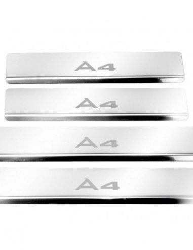 AUDI A4 B9 Door sills kick plates   Stainless Steel 304 Mirror Finish