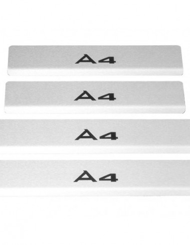 AUDI A4 B9 Plaques de seuil de porte   Acier inoxydable 304 Inscriptions en noir mat
