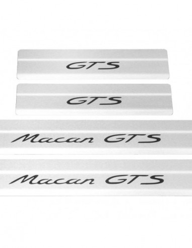 PORSCHE MACAN  Door sills kick plates MACAN GTS  Stainless Steel 304 Mat Finish Black Inscriptions